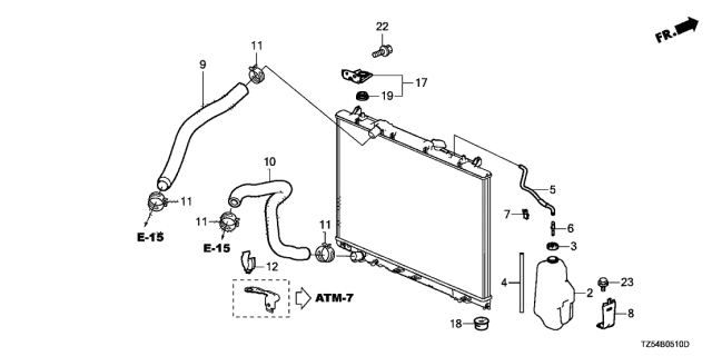 2014 Acura MDX  Hose, Water (Upper) Diagram for 195015J6A00
