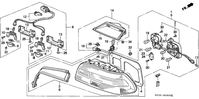1995 Acura Legend  Screw, Tapping (4X16) Diagram for 9390124420