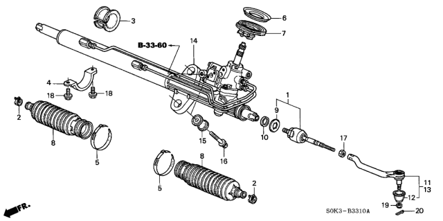 2003 Acura TL Grommet A, Steering Diagram for 53501S84A00
