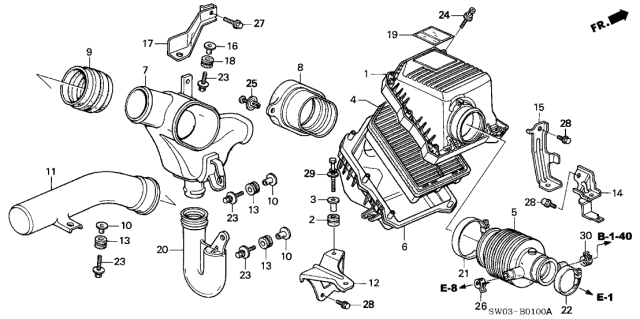 2001 Acura NSX Clip, Trunk Lining Diagram for 90677SL0003