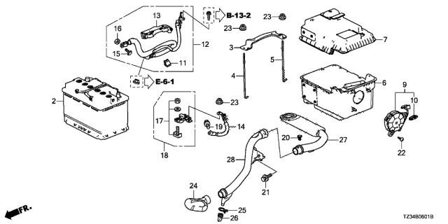 2016 Acura TLX Lower Duct Diagram for 31544TZ7A01