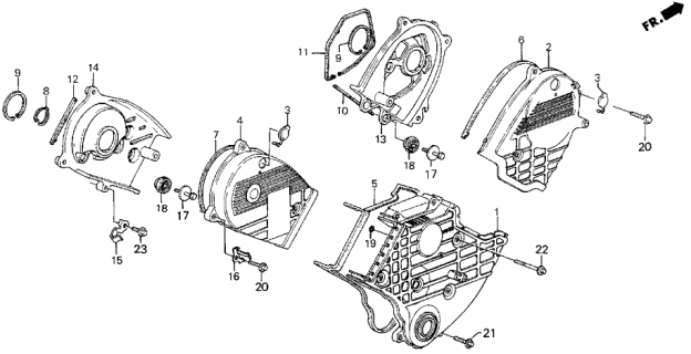 1987 Acura Legend  Plate, Rear Timing Belt Cover Diagram for 11870PH7000