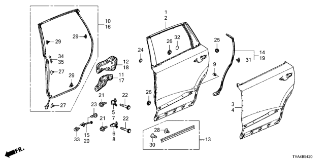 2022 Acura MDX CLIP A Diagram for 91563TGV003