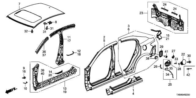 2016 Acura ILX Separator, Left Front Pillar Inside Diagram for 63538TR0A01