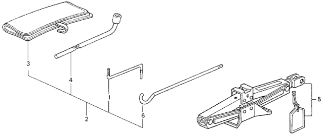 1992 Acura Vigor  Tool Set Diagram for 89000S01A00