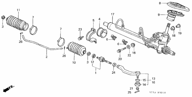 1995 Acura Integra Collar, Steering Gear Box Mounting Diagram for 53686SH3010