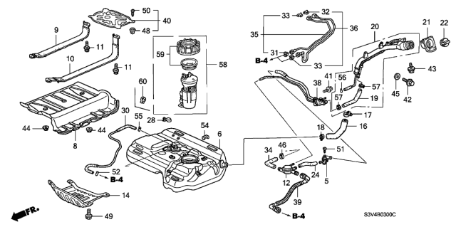 2002 Acura MDX  Band, Driver Side Fuel Tank Mounting Diagram for 17522S3VA00