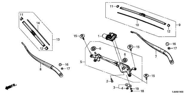 2020 Acura RDX  Arm, Windshield Wiper Diagram for 76610TJBA01