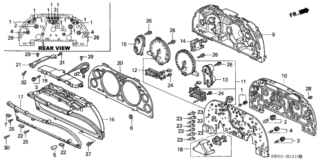 2002 Acura NSX  Socket Assembly, Bulb (14V 3.4W) (Base Black) (Northland Silver) Diagram for 37102SA5003