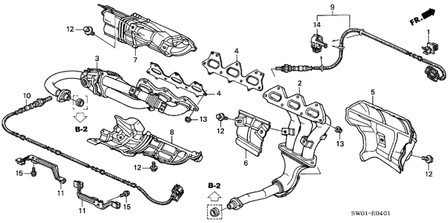 2003 Acura NSX Cover, Rear Exhaust Manifold (Lower) Diagram for 18131PBYJ00