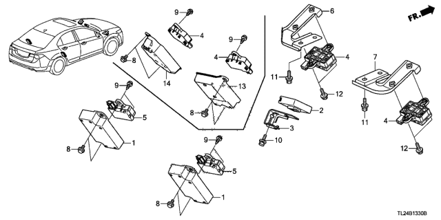 2009 Acura TSX TPMS Unit Diagram for 39350TL2305