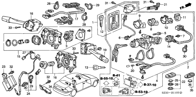 2000 Acura RL  Screw, Tapping (3X16) Diagram for 9390132420
