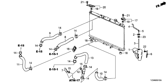 2020 Acura TLX Spacer, Reserve Tank Diagram for 19109PHM000