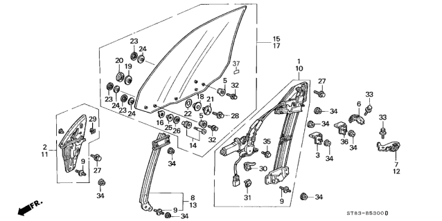2001 Acura Integra  Label, Immobilizer Diagram for 39885S5AA01