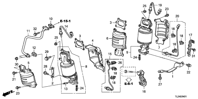 2012 Acura TSX Stay, Rear Oxygen Sensor Diagram for 36536R70A00