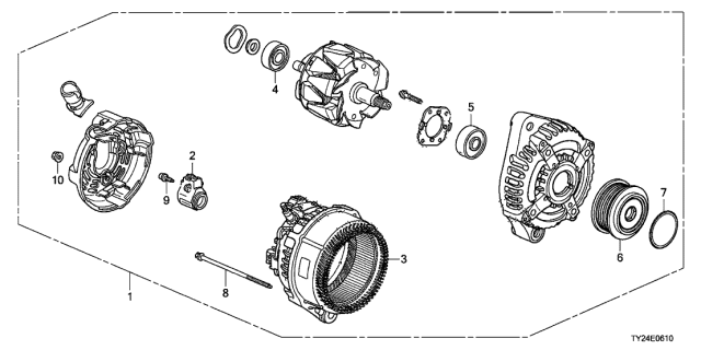 2014 Acura RLX Alternator Assembly (Csj99) (Denso) Diagram for 31100R9PA01