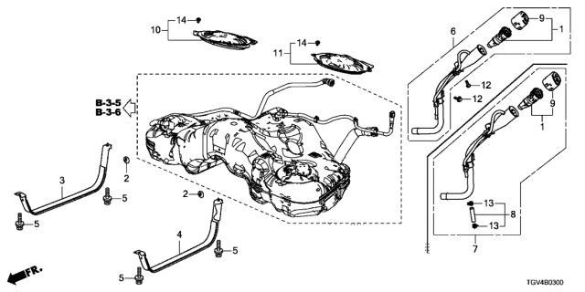 2021 Acura TLX  PIPE, FUEL FILLER Diagram for 17650TGVA02