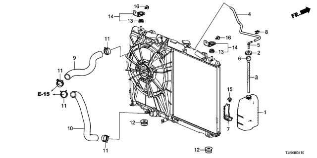 2019 Acura RDX CUSHION, RADIATOR MOUNTING (LOWER) Diagram for 74172SWA000