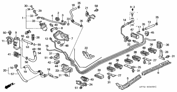 1994 Acura Integra  Clamp, Return Hose Diagram for 17749ST0990