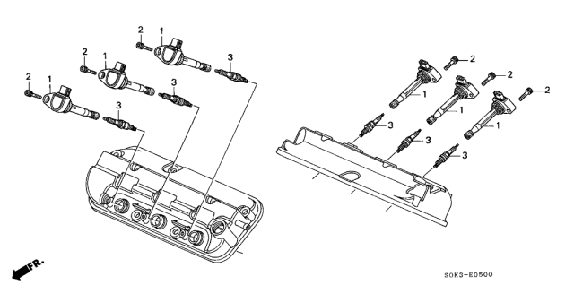 2000 Acura TL  Coil, Plug Hole Diagram for 30520P8EA01