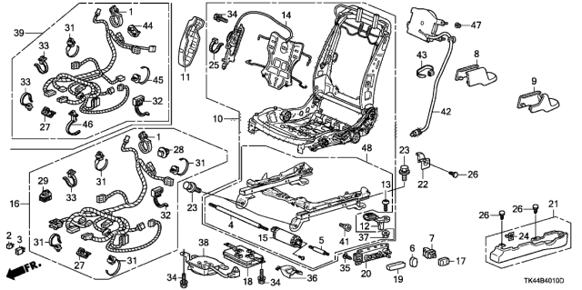 2012 Acura TL Cover, Slide Motor Diagram for 81116TK4L11