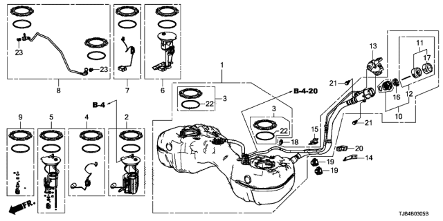 2019 Acura RDX  GASKET, FUEL PUMP MODULE Diagram for 17574TLAA01