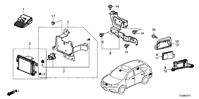 2016 Acura MDX  Bracket Assembly Diagram for 36801TZ6A02