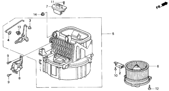 1999 Acura CL  Blower Sub-Assembly Diagram for 79305SV2A02