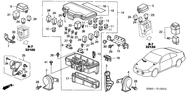 2001 Acura CL  Relay Assembly, Power (5P) (Mitsuba) Diagram for 39793SV4003
