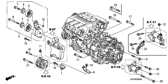 2005 Acura TL Cover, Bearing Diagram for 31185P8CA01