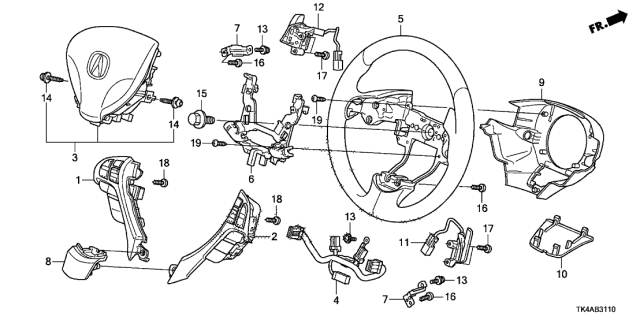 2013 Acura TL Bracket, Switch Diagram for 78505TK4A81