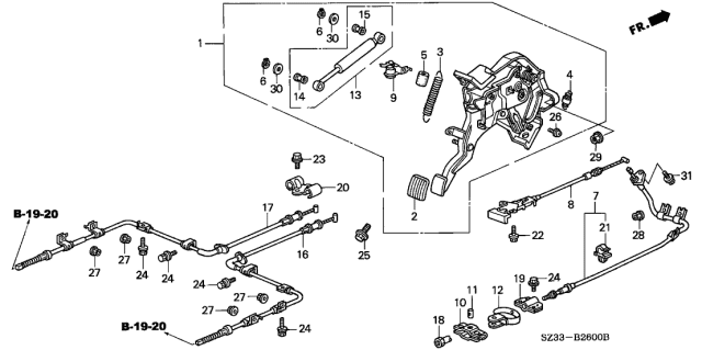 1999 Acura RL  Nut, Parking Brake Adjusting Diagram for 47522594000