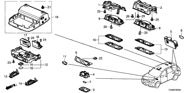 2019 Acura MDX Lens Diagram for 34265SFE003