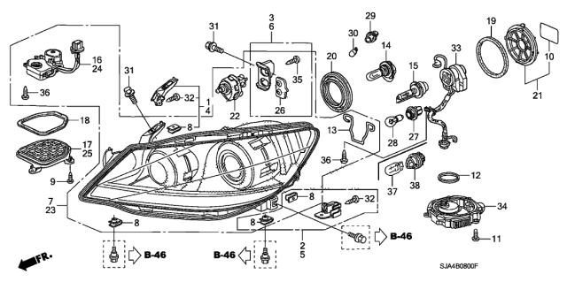 2005 Acura RL  Screw, Special Tapping (4X14) Diagram for 33107SJAA01