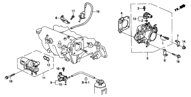 1997 Acura Integra  Gasket, Throttle Body (Nippon Leakless) Diagram for 16176P2T004