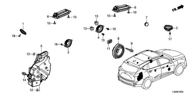 2019 Acura RDX Speaker Assembly, Thin (8Cm) (Panasonic) Diagram for 39120T6NA31