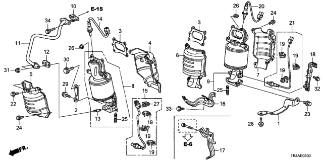 2013 Acura TL Stay, Converter Diagram for 119415G0A00
