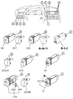 1996 Acura SLX Switch, Cruise Control Diagram for 8971167551