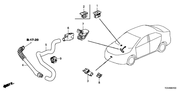 2021 Acura TLX Sensor Assembly, Ambient Diagram for 80525TBAA01