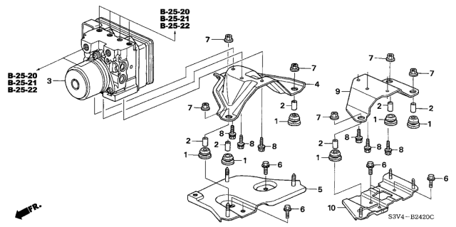 2004 Acura MDX Rubber, Mount Diagram for 57101SDA003