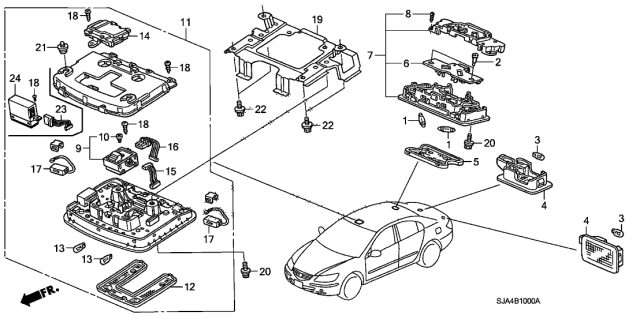 2009 Acura RL Microphone Assembly Diagram for 39180TA0A01
