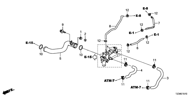 2015 Acura TLX  Pipe, Connecting Diagram for 195055A2A02