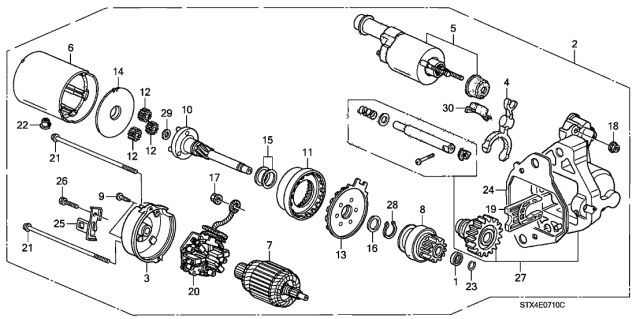2009 Acura MDX  Starter, Core Id (428000-4120) (9742809-412) (Reman) (Denso) Diagram for 06312RYE505RM