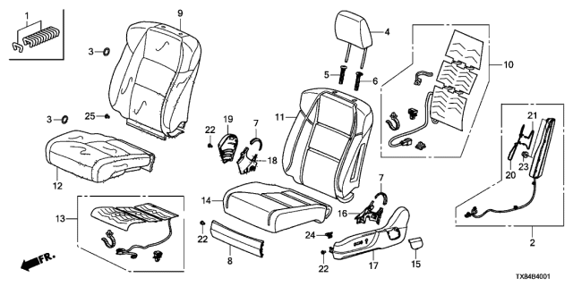 2014 Acura ILX Hybrid Cover, Driver Side Outer-Reclining (Inner) (Premium Black) Diagram for 81637SLGH81ZJ