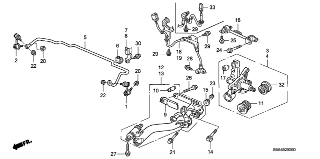2002 Acura RSX Link, Stabilizer Diagram for 51321S2G003