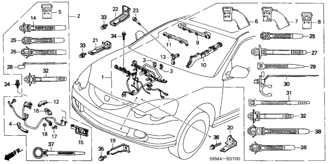 2005 Acura RSX  Holder, Corrugated Tube (19Mm) (Dark Green) Diagram for 32118PLMA01