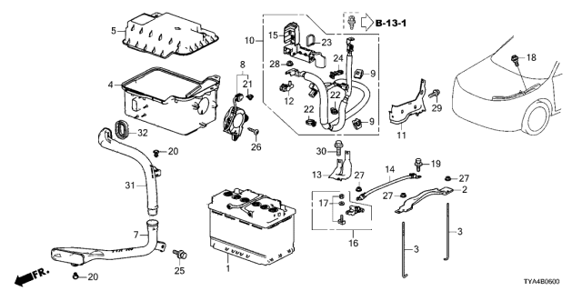 2022 Acura MDX BLOWER, BATTERY VENT Diagram for 31651TJBA03