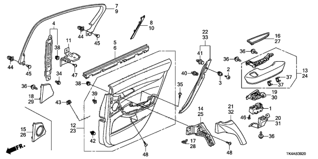 2014 Acura TL Bracket, Passenger Side Grip Diagram for 83715TK4A01