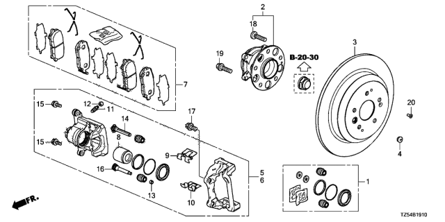 2016 Acura MDX  Caliper Sub-Assembly Diagram for 43019TZ5A00