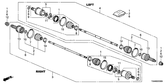 2017 Acura RDX  Circlip Diagram for 44338T1WA11